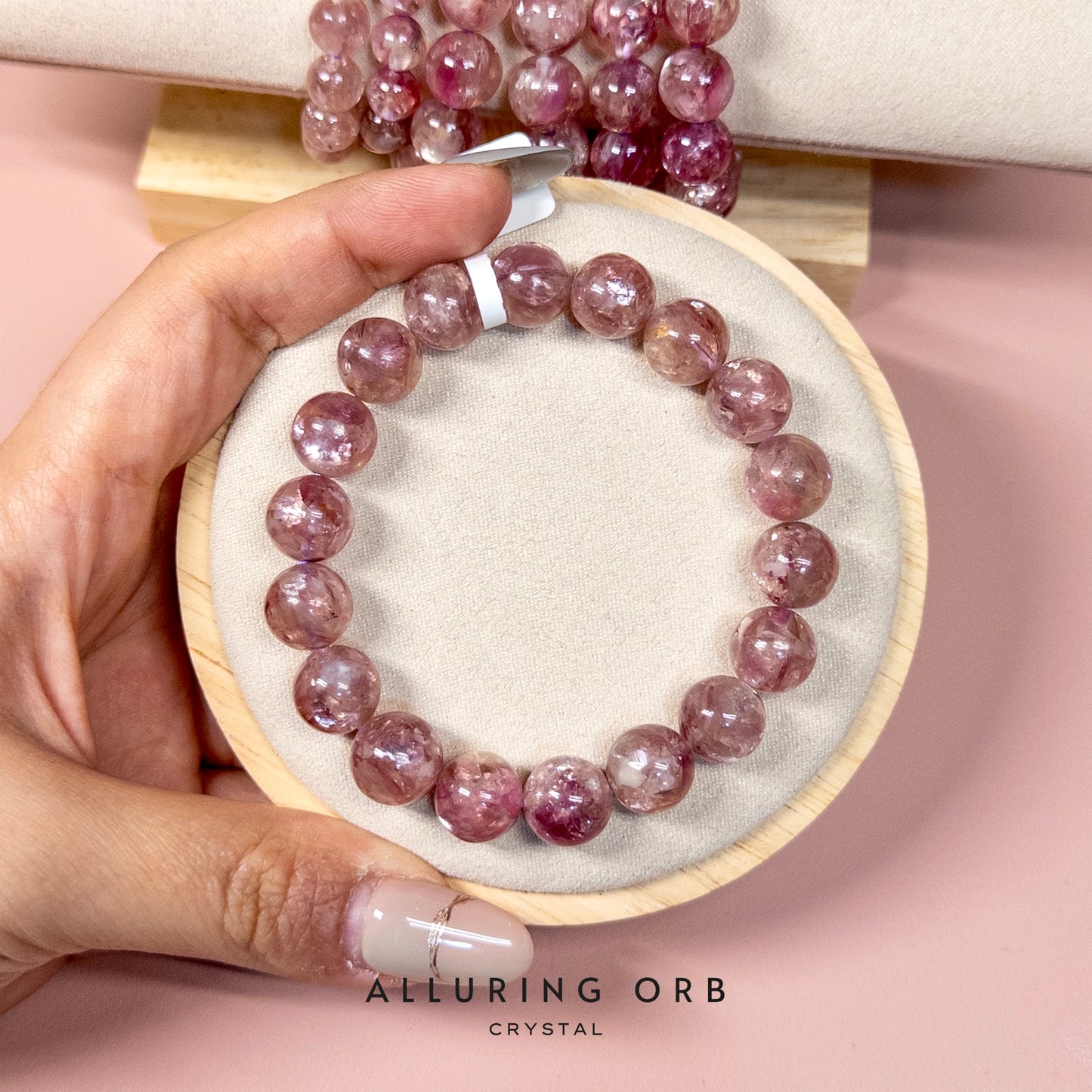 Pink/Purple Mica Emerald Crystal Bracelet 粉/紫祖母晶