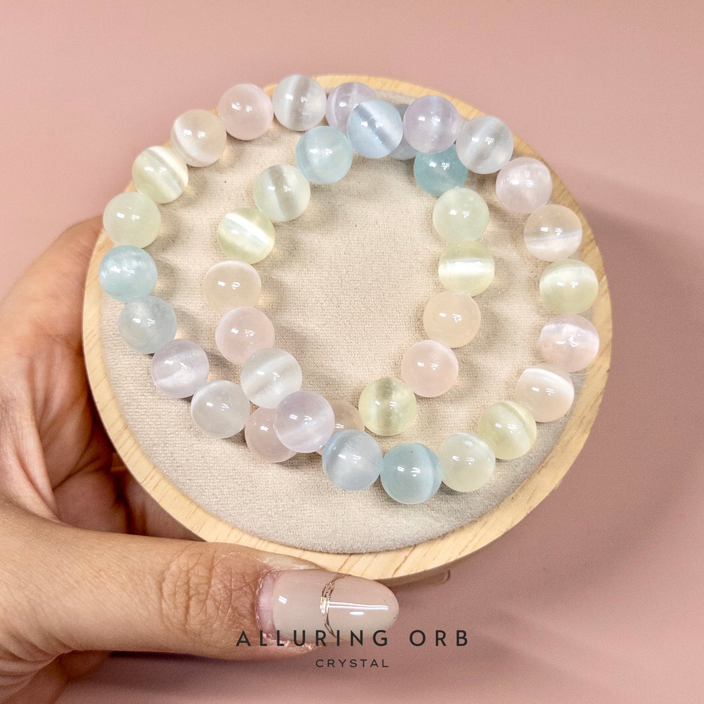 Rainbow Selenite Crystal Bracelet 彩石膏