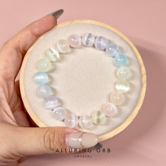 Rainbow Selenite Crystal Bracelet 彩石膏