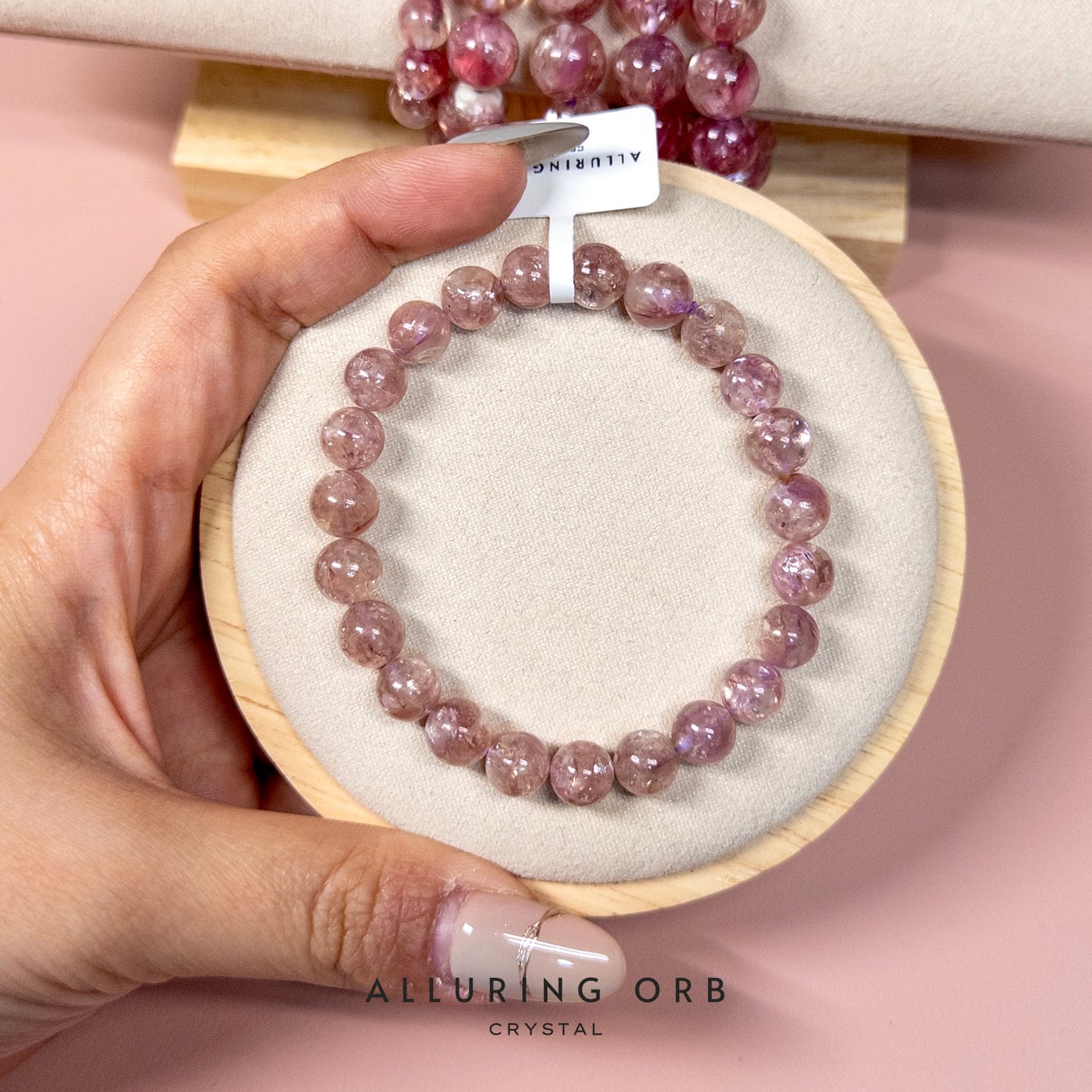 Pink/Purple Mica Emerald Crystal Bracelet 粉/紫祖母晶