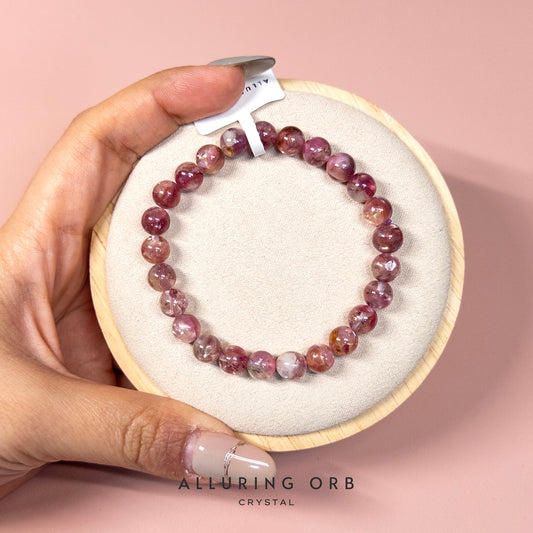 Pink/Purple Mica Emerald Crystal Bracelet 粉/紫祖母晶