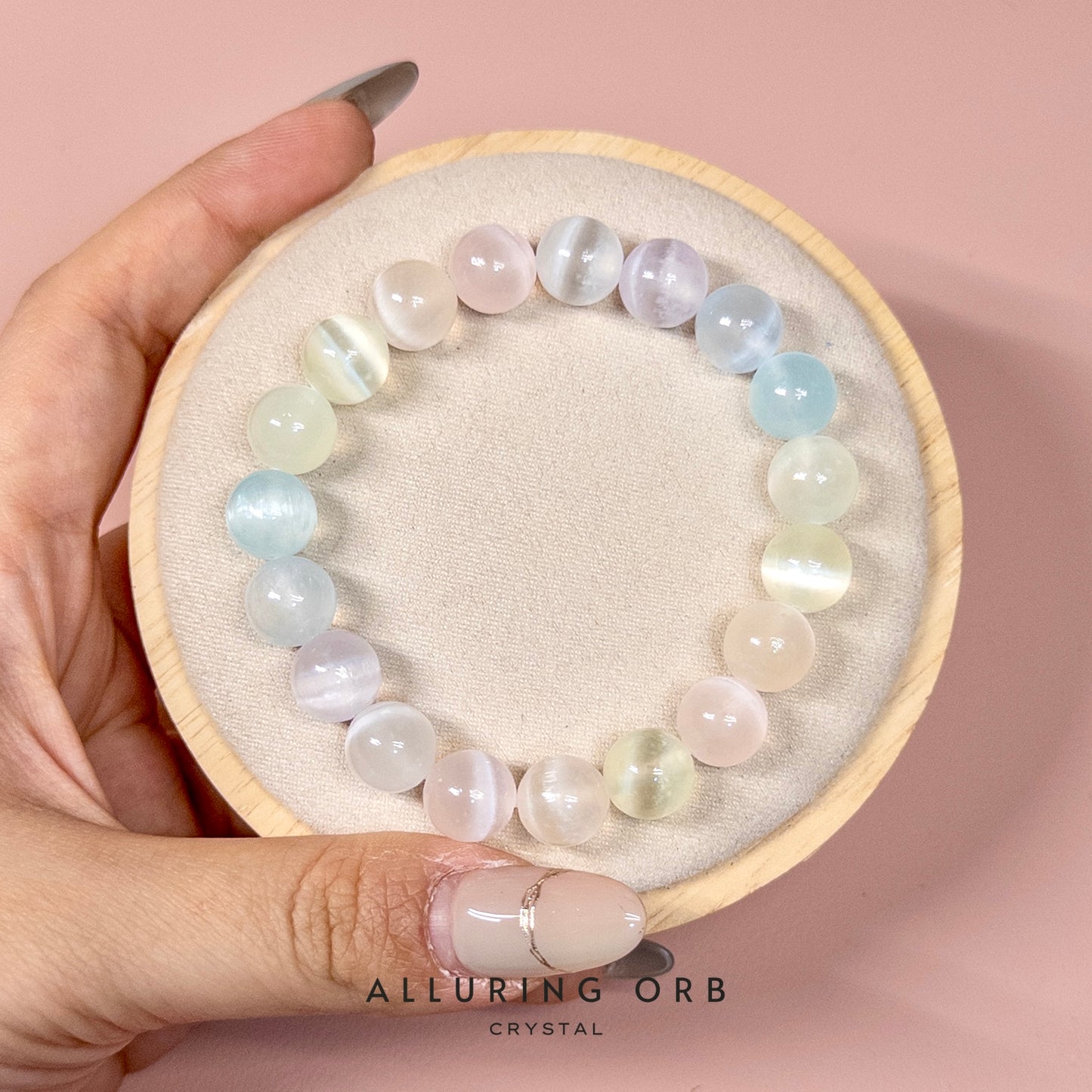 Rainbow Selenite Crystal Bracelet 彩石膏