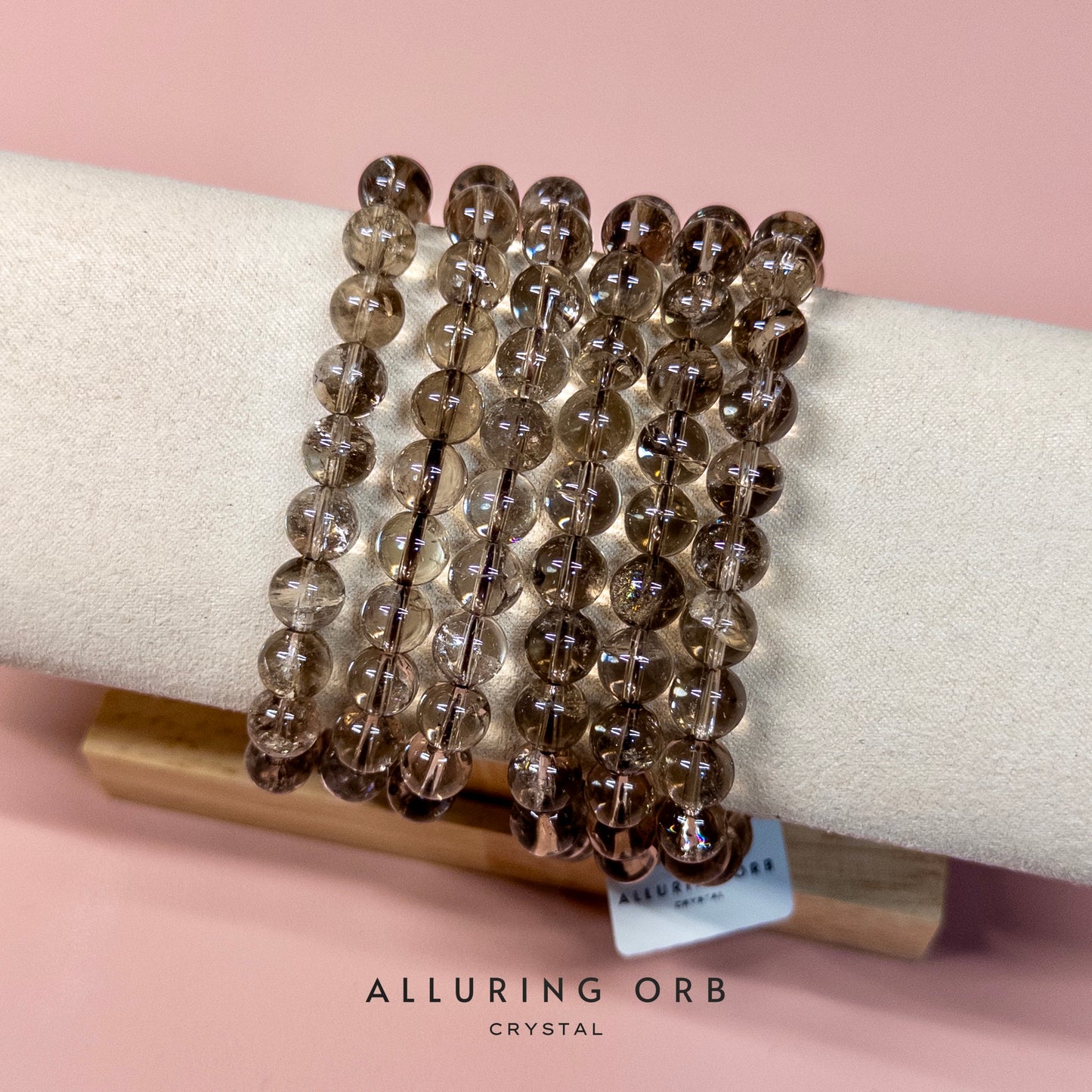 Smoky Quartz Azeztulite Crystal Bracelet 茶阿赛（茶晶爆花晶）