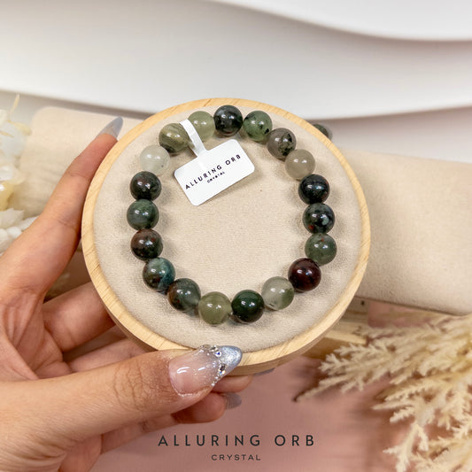 African Bloodstone Crystal Bracelet 非洲血石/鸡血石