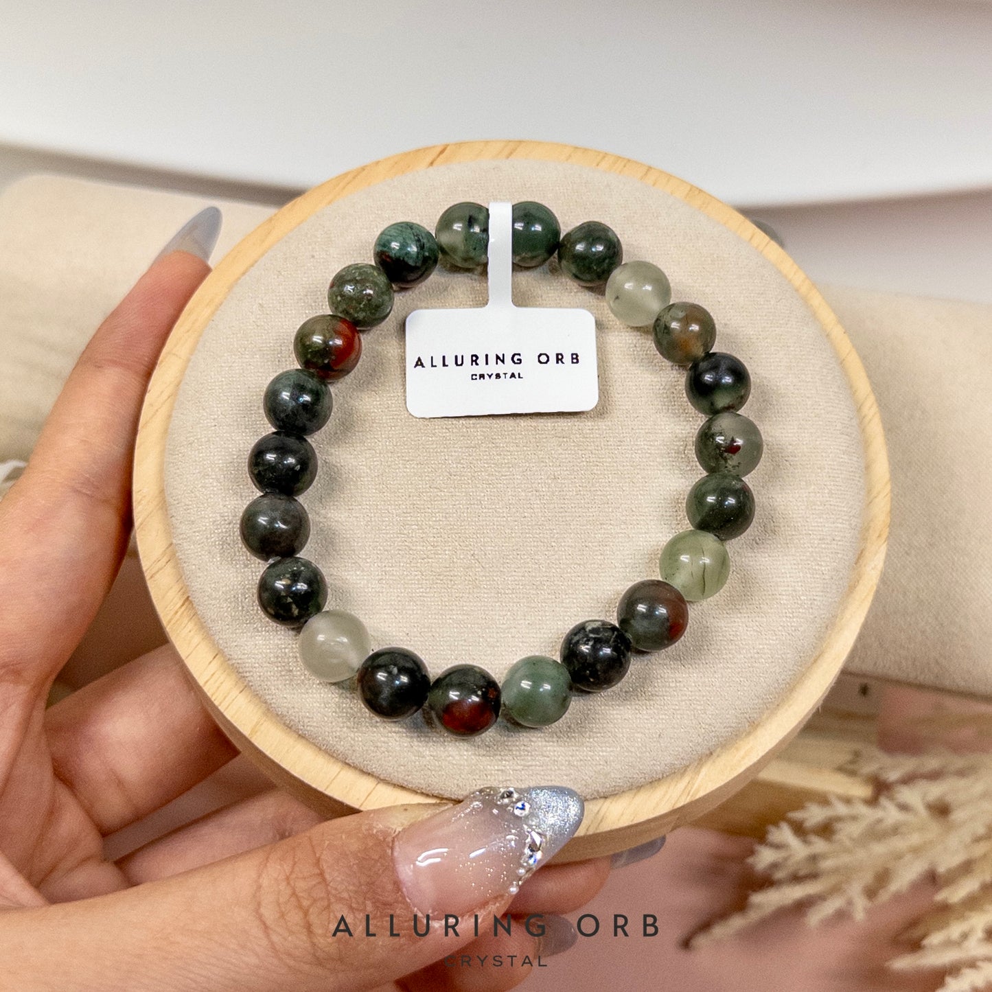 African Bloodstone Crystal Bracelet 非洲血石/鸡血石