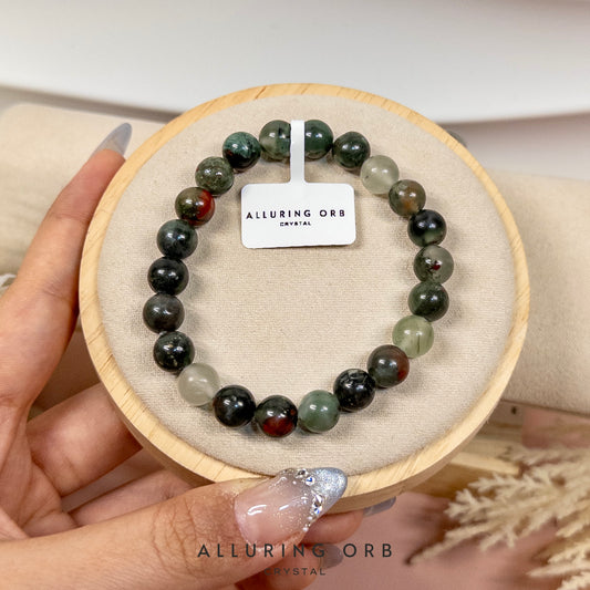 African Bloodstone Crystal Bracelet 非洲血石/鸡血石
